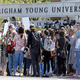 Protestors at BYU. Image via AP.